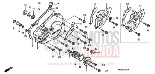 L. CRANKCASE COVER CRF450R7 de 2007